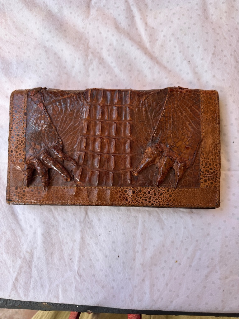 Rare Nwot Vintage Clutch Alligator